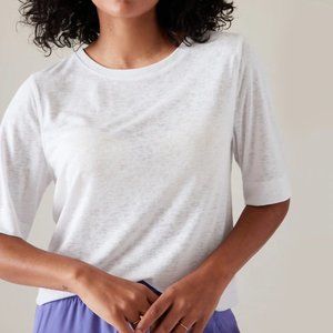 NWT Athleta Breezy Serene Tee White Relaxed T-Shirt Size M